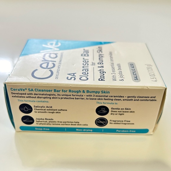 NWT CeraVe SA Cleanser Bar Salicylic Acid for Rough & Bumpy Skin 4.5oz - Picture 3 of 4
